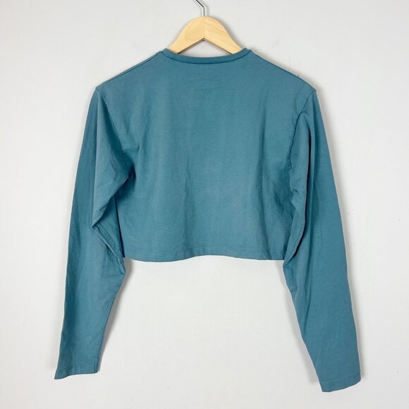 Alphalete Blue Cropped Tee Long Sleeve Active Athleisure Athletic Size XS Women' - Picture 3 of 4